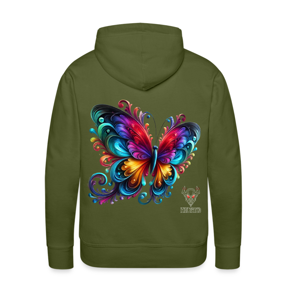 Men Hoodie Radiant Butterfly Art - Olivgrün