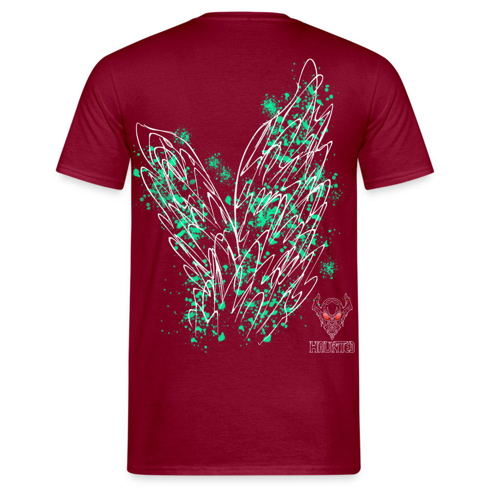 Men T-Shirt Turquoise Wings - Ziegelrot