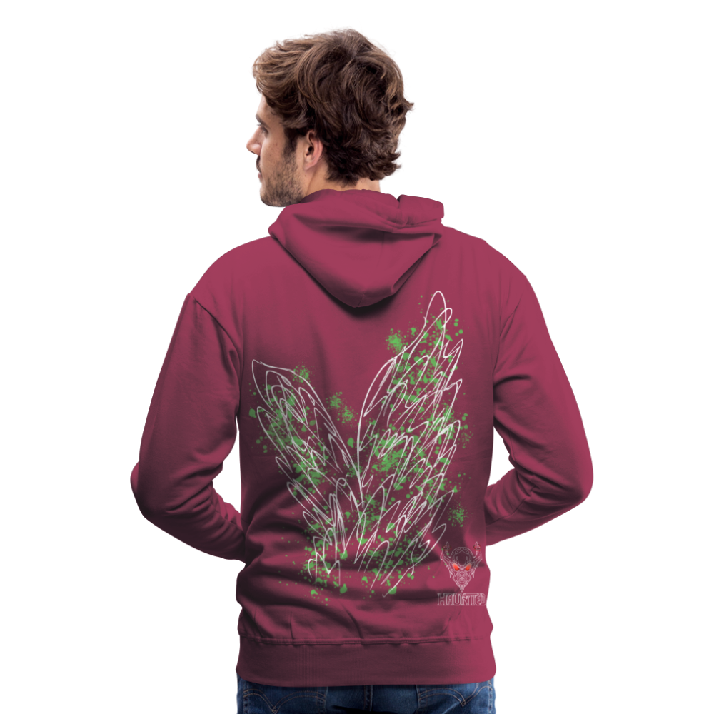 Men Hoodie Light Green Wings - Bordeaux