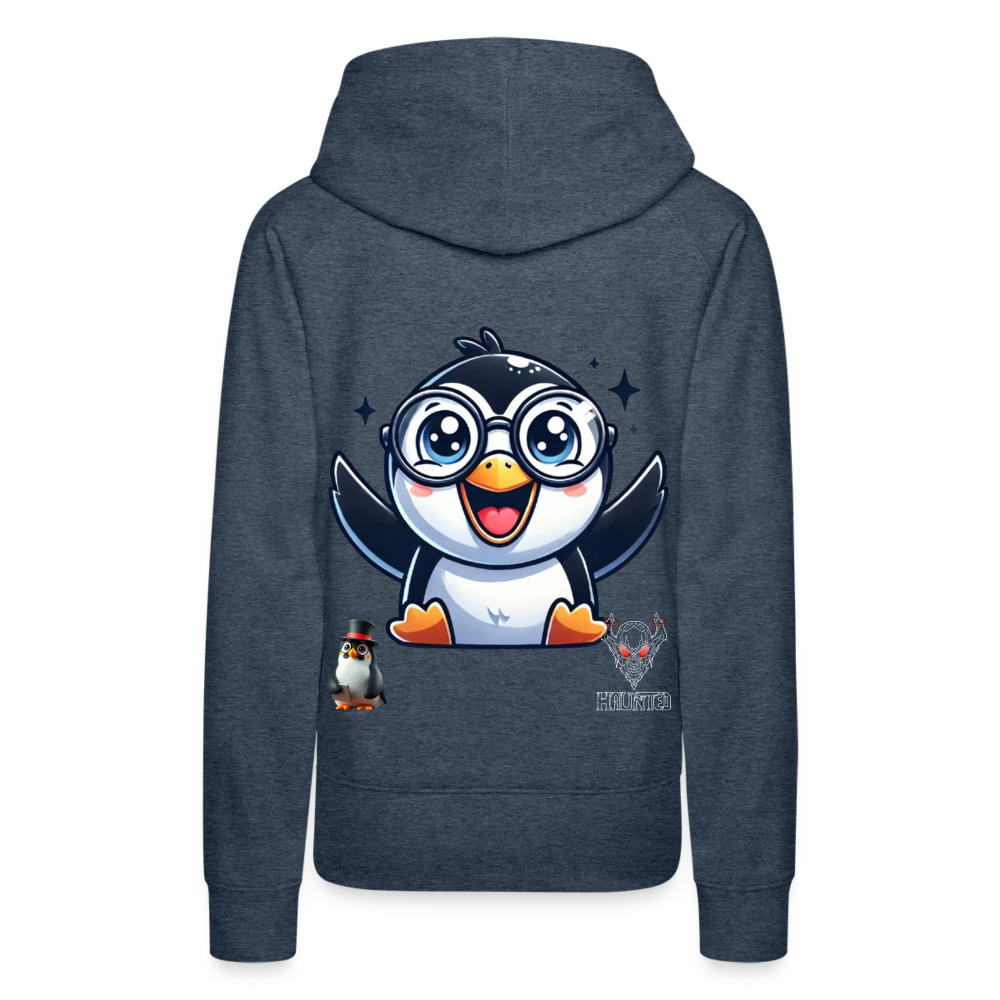 Women Hoodie KasPenguin Happy - Jeansblau