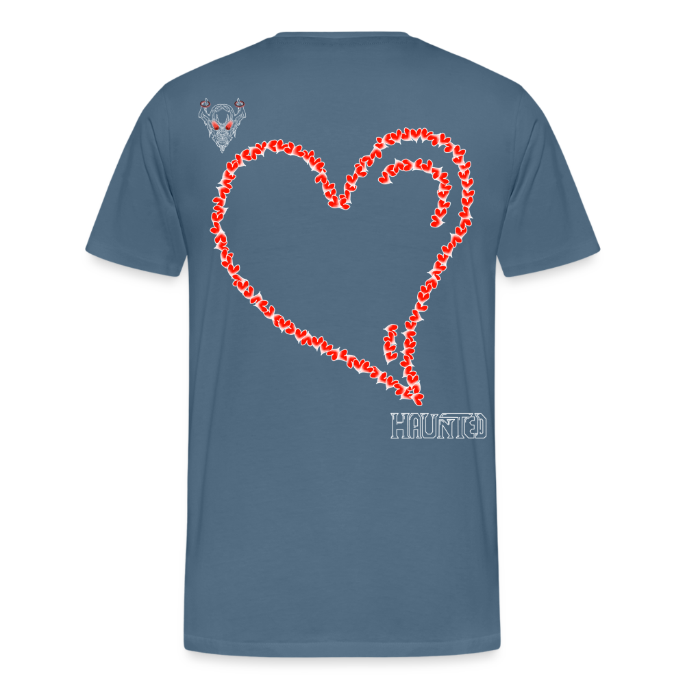Man T-Shirt Hearts Light - Blaugrau