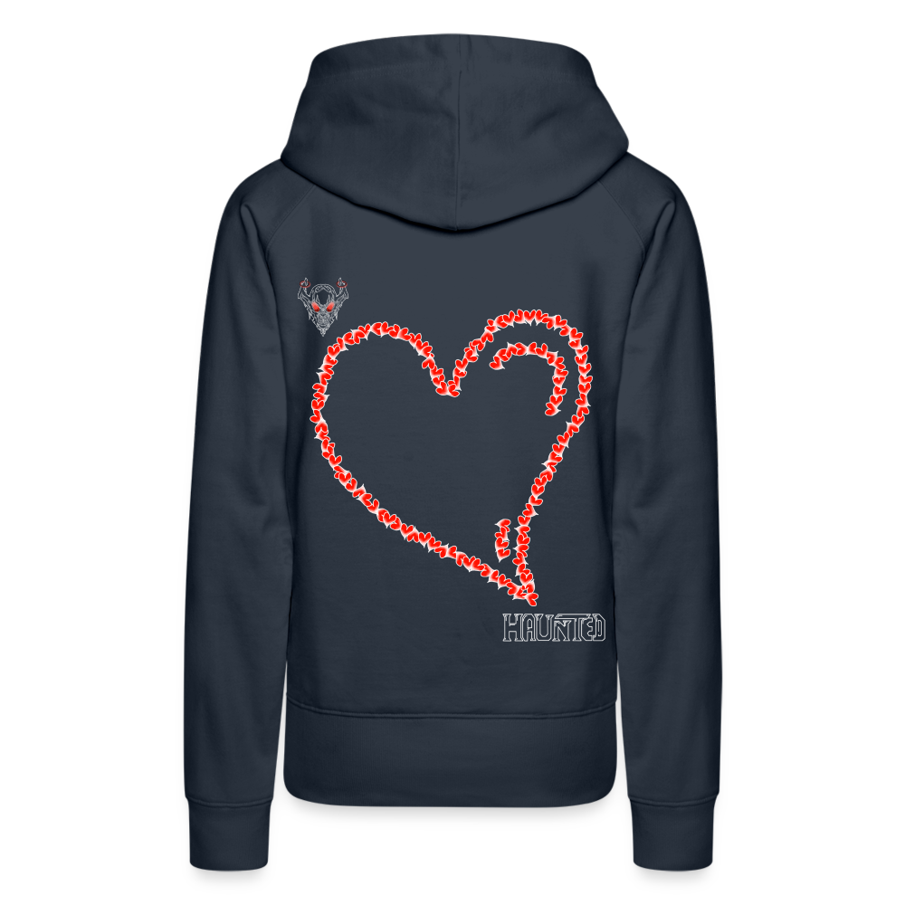Woman Hoodie Hearts Light - Navy