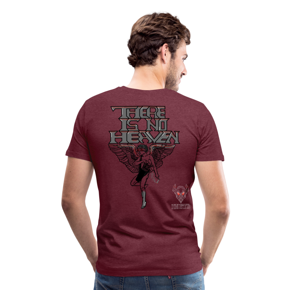 Men T-Shirt There Is No Heaven bloody - Bordeauxrot meliert
