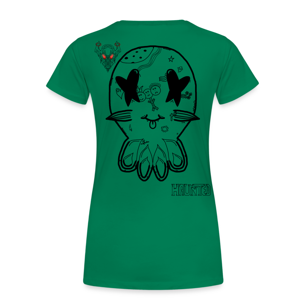 Woman T-Shirt Ghost Doodle Dark - Kelly Green