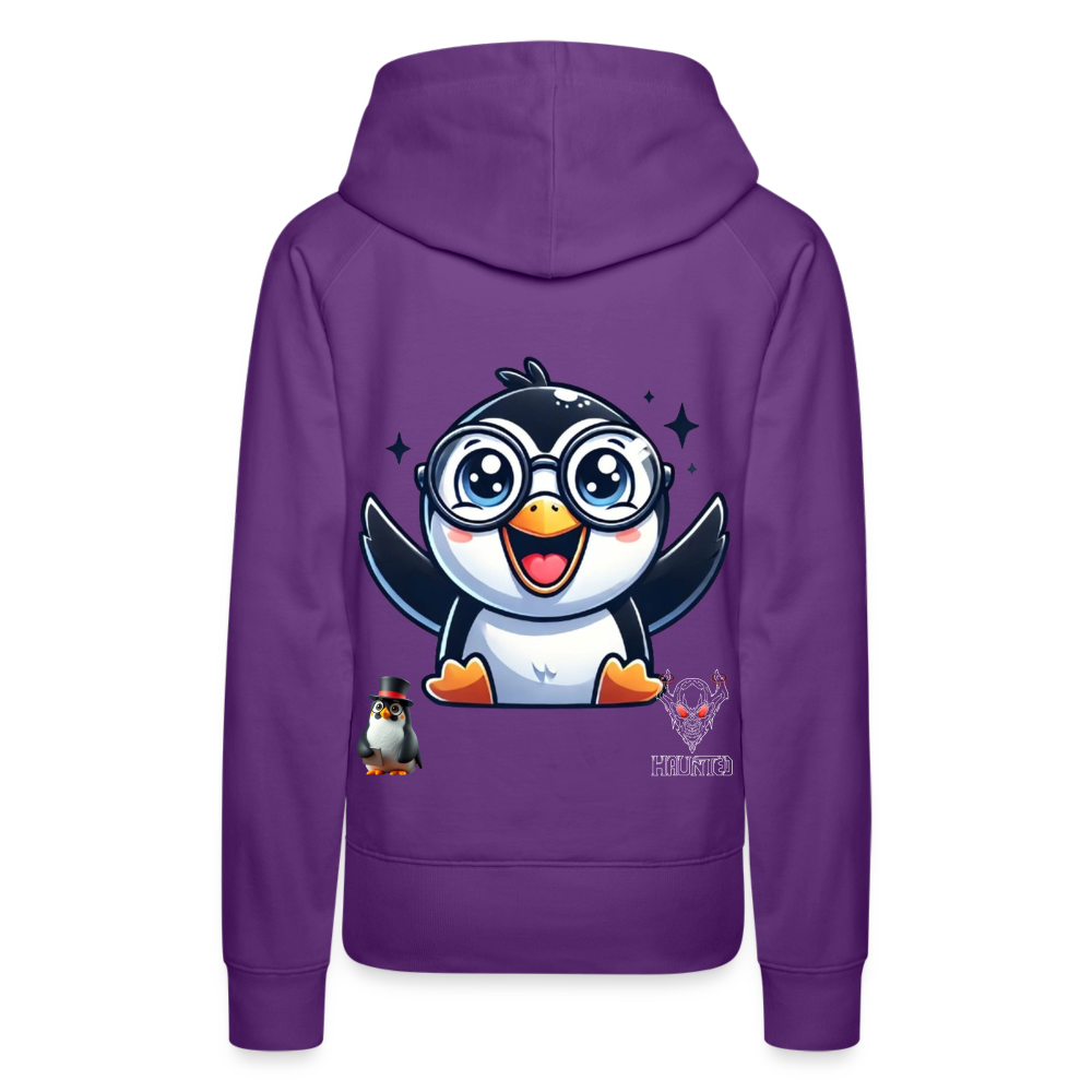 Women Hoodie KasPenguin Happy - Purple