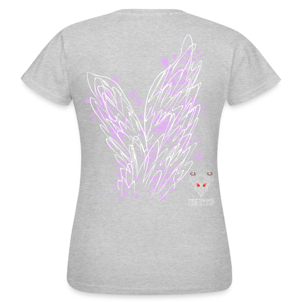 Women T-Shirt Light Purple Wings - Grau meliert