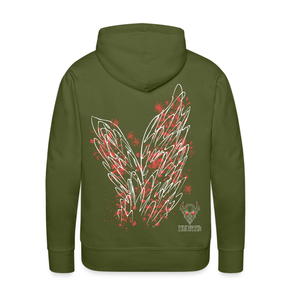 Men Hoodie Light Red Wings - Olivgrün