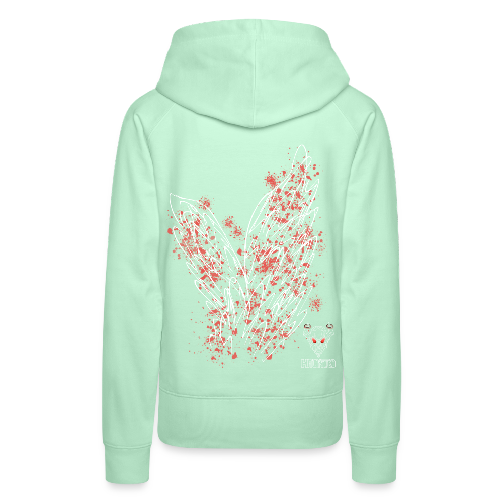 Women Hoodie Light Red Wings - helles Mintgrün
