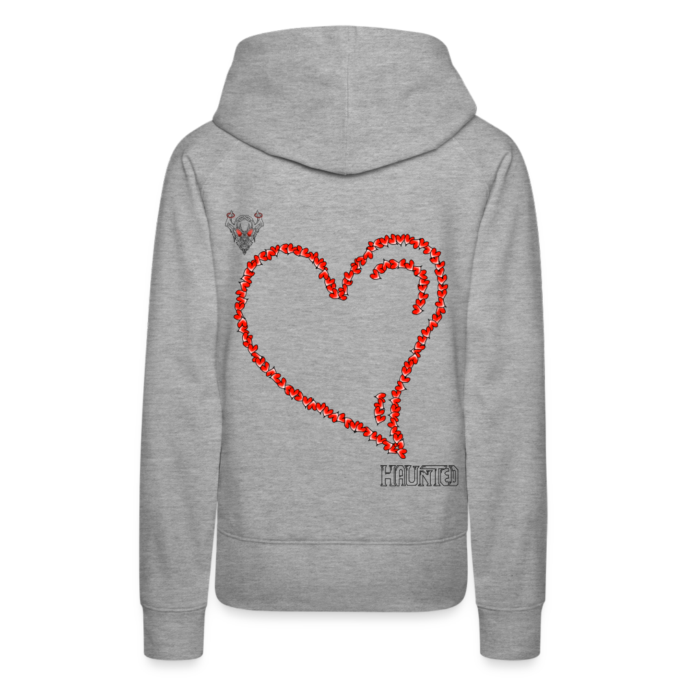 Woman Hoodie Hearts Dark - Grau meliert