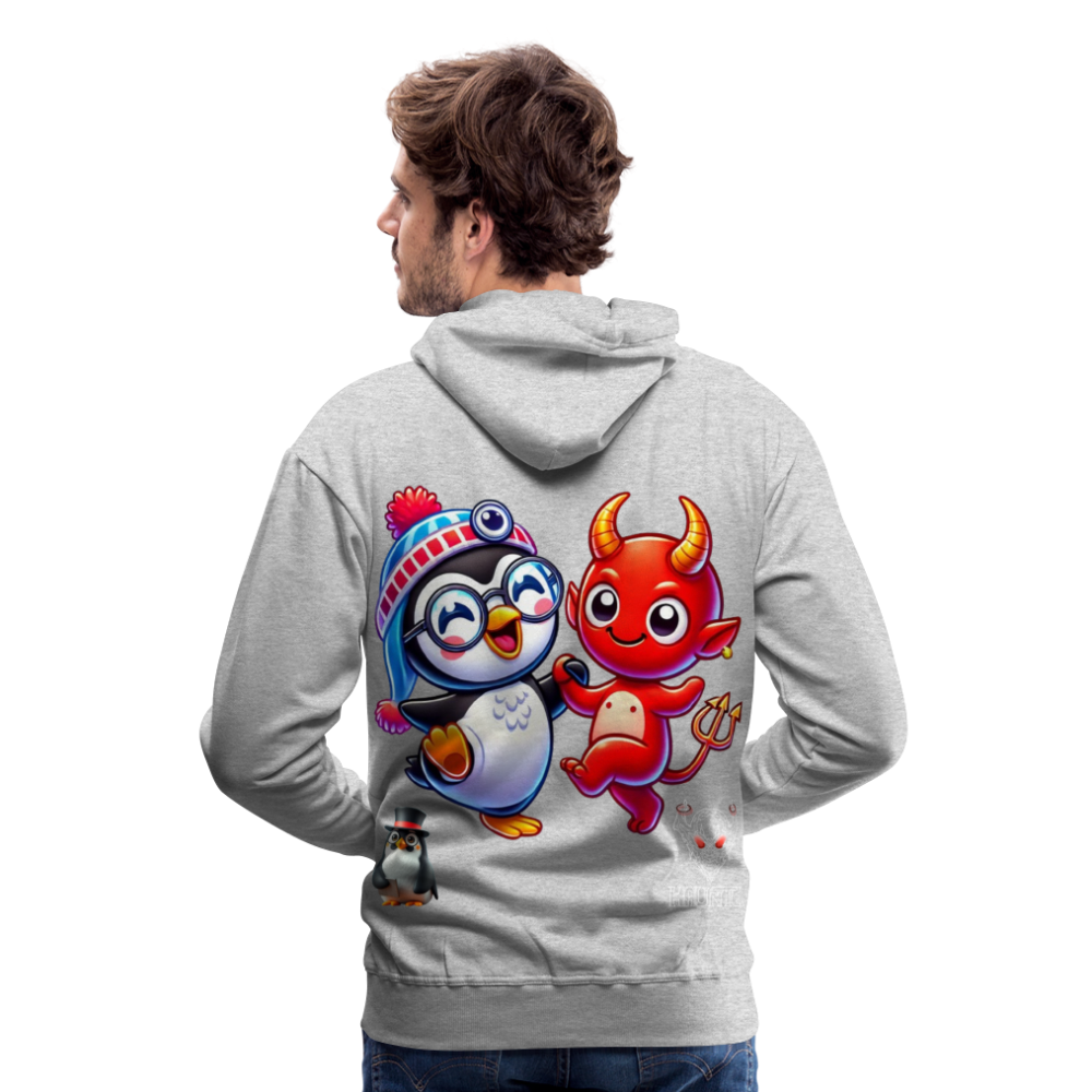 Men Hoodie Dancing with Devil - Grau meliert