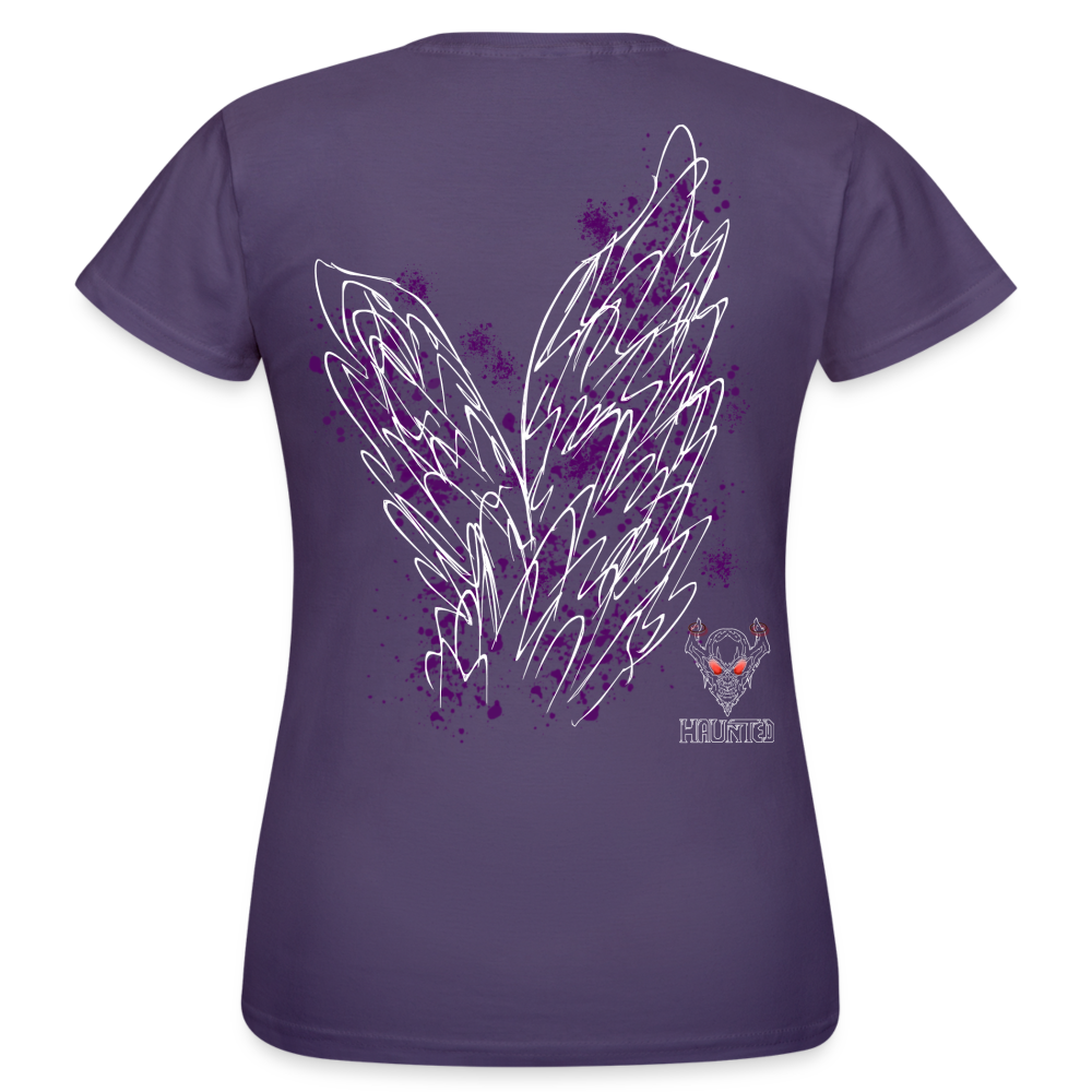 Women T-Shirt Purple Wings - Dunkellila