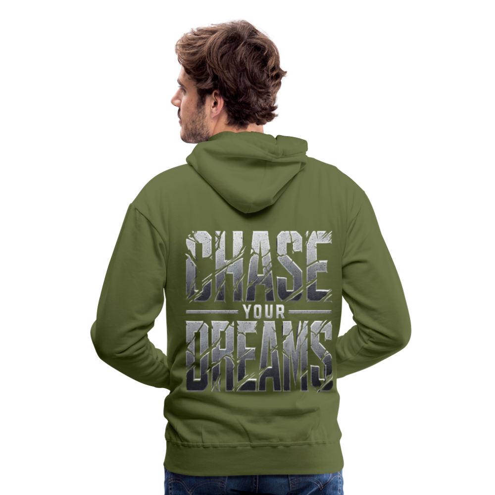Men Hoodie Chase Your Dreams - Olivgrün