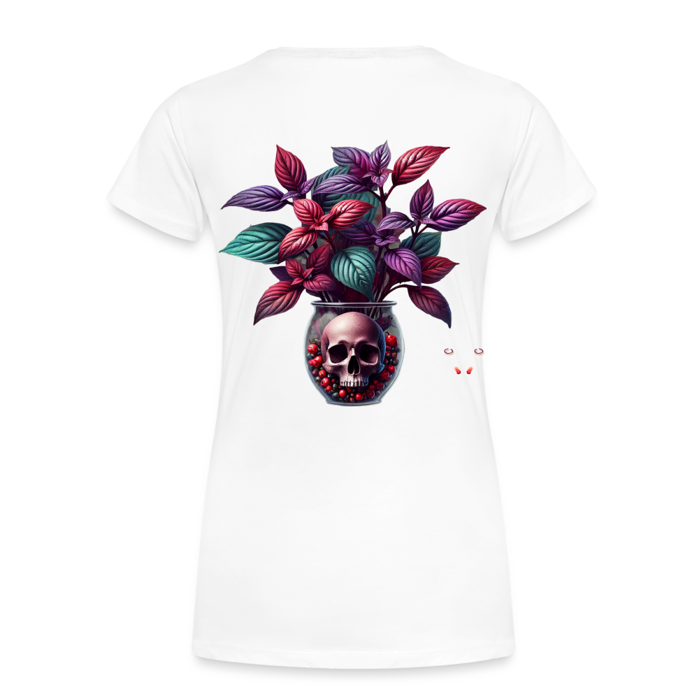 Woman T-Shirt Skull Bloom Vase - Weiß