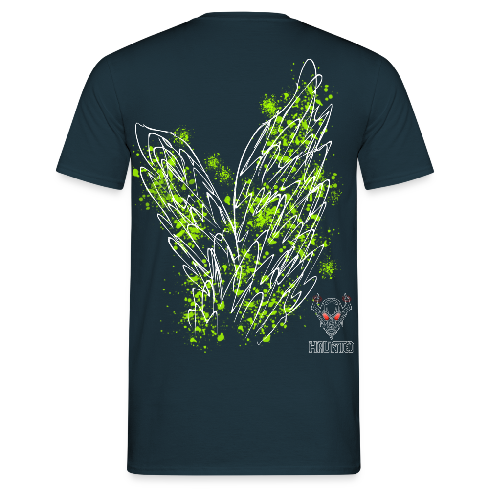 Men T-Shirt Poison Green Wings - Navy