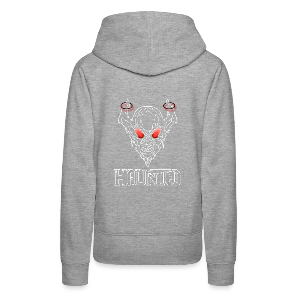 Women Hoodie Deamon White - Grau meliert