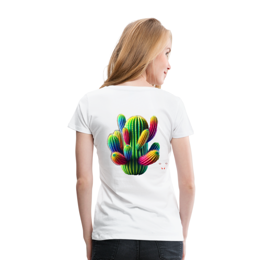 Woman T-Shirt Prismatic Cactus Bloom - Weiß