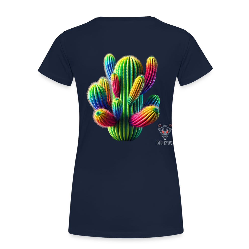Woman T-Shirt Prismatic Cactus Bloom - Navy