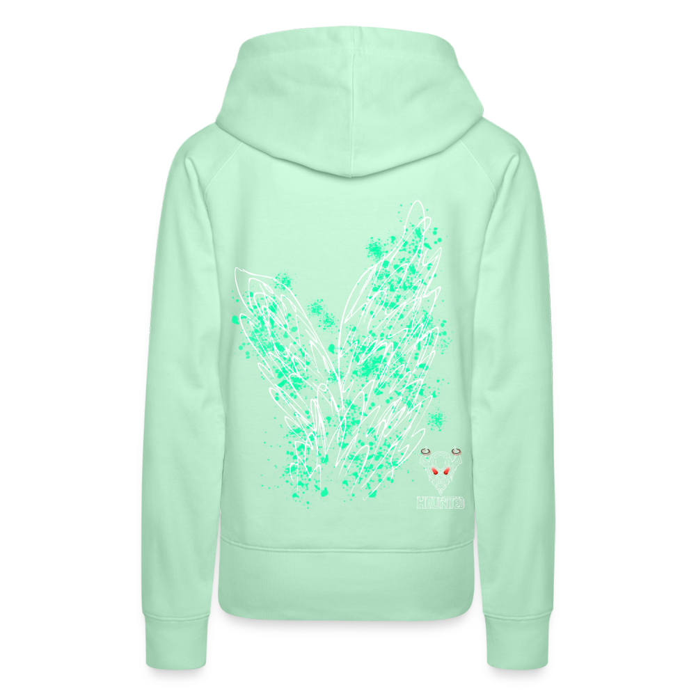 Women Hoodie Turquoise Wings - helles Mintgrün