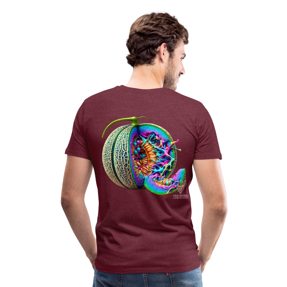 Men T-Shirt Neon Melon Art - Bordeauxrot meliert
