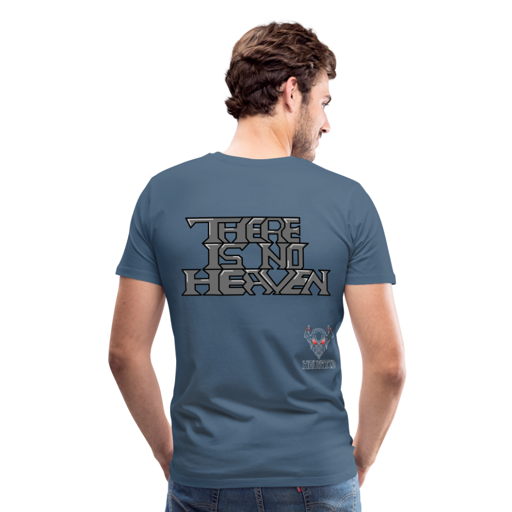 Men T-Shirt There Is No Heaven Text - Blaugrau