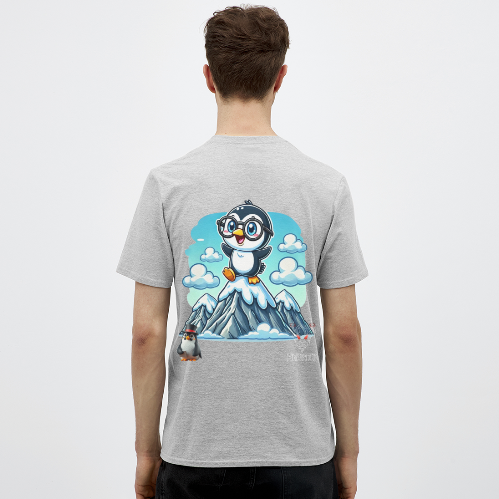 Men T-Shirt KasPenguin on Top - Grau meliert