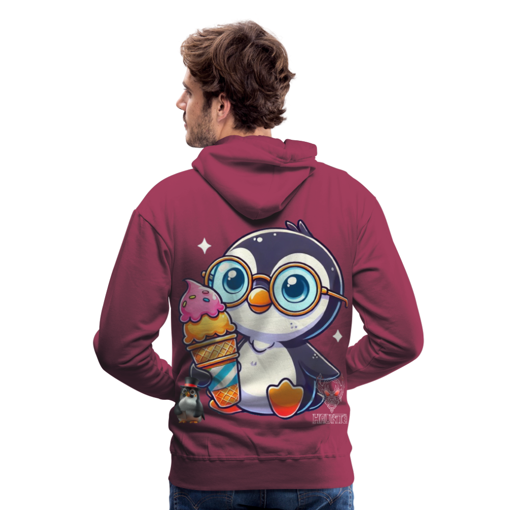 Men Hoodie KasPenguin with Ice - Bordeaux