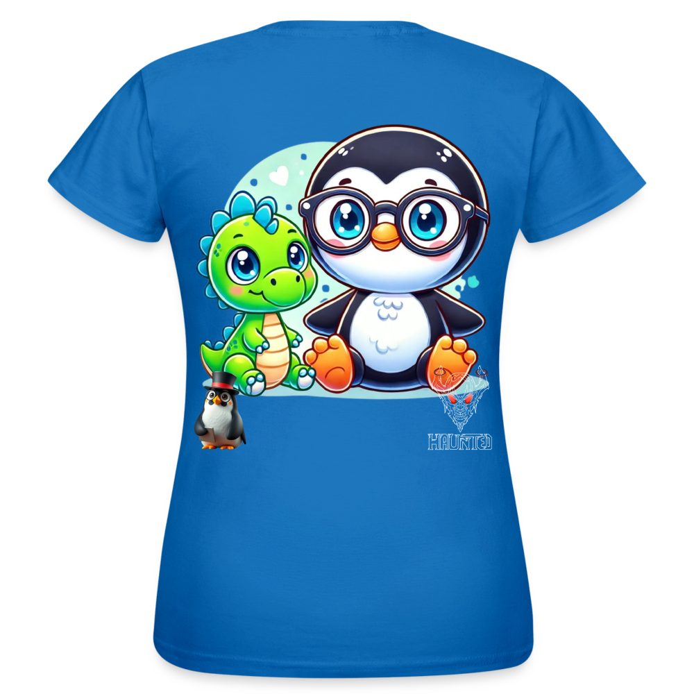 Women T-Shirt KasPenguin with Dinosaur - Royalblau