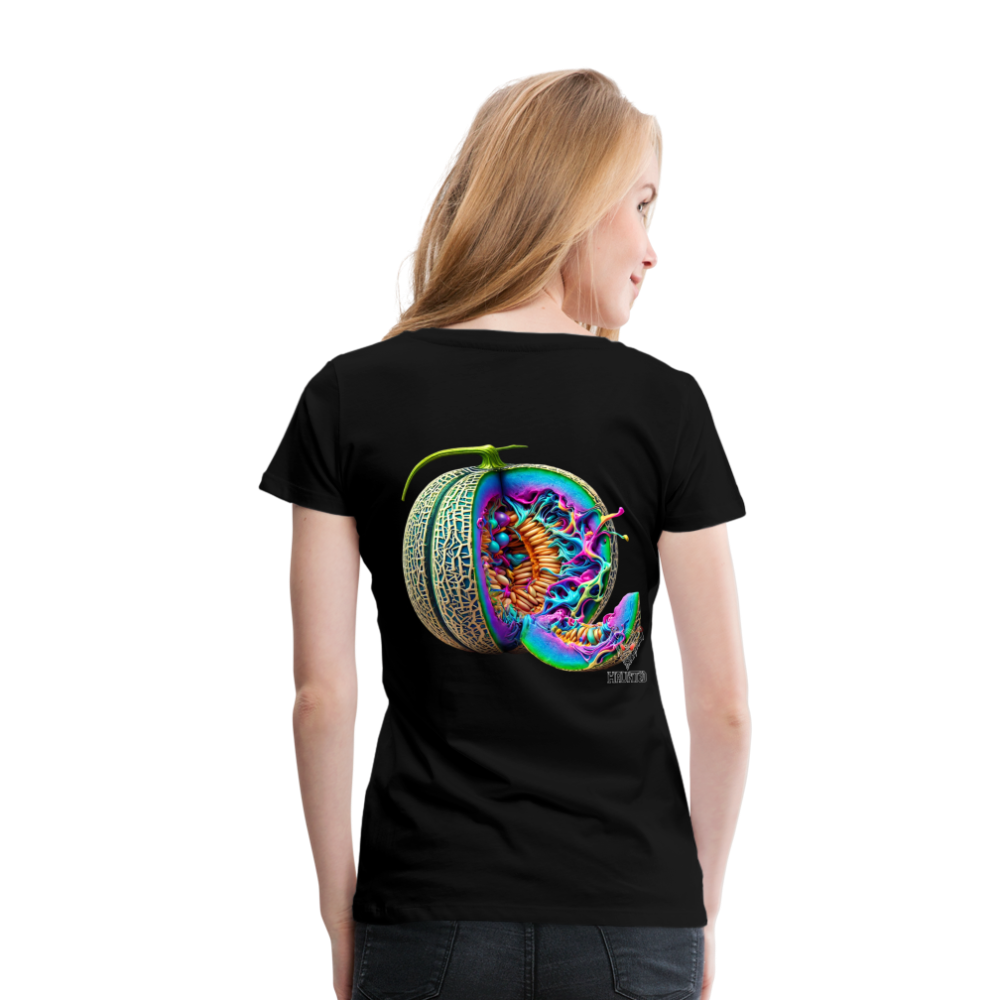 Woman T-Shirt Neon Melon Art - Schwarz