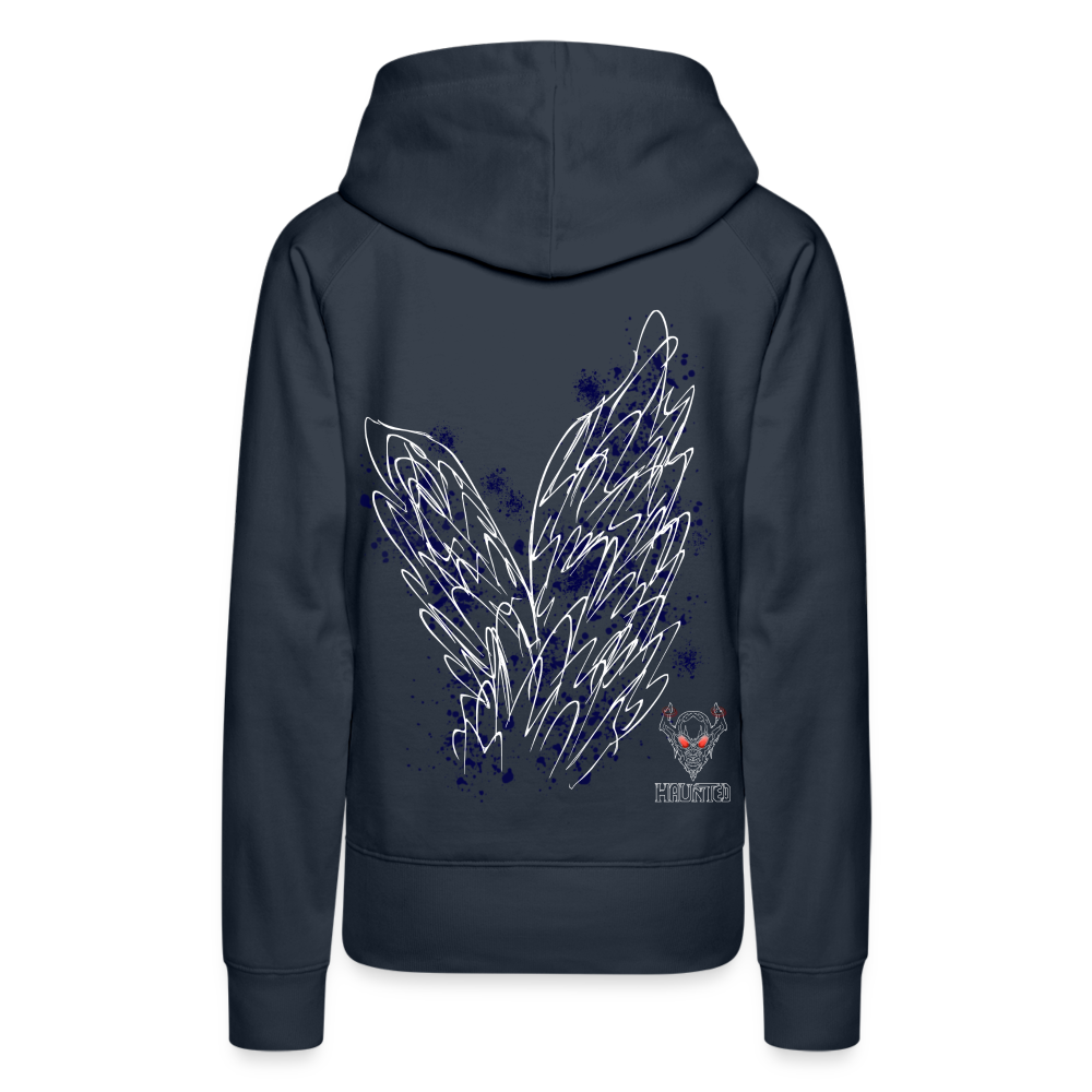 Women Hoodie Dark Blue Wings - Navy