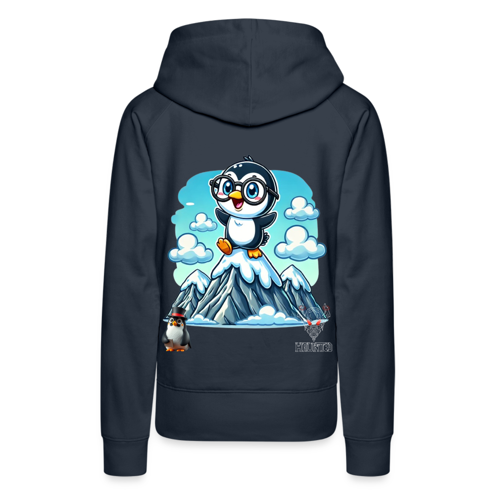 Women Hoodie KasPenguin on Top - Navy