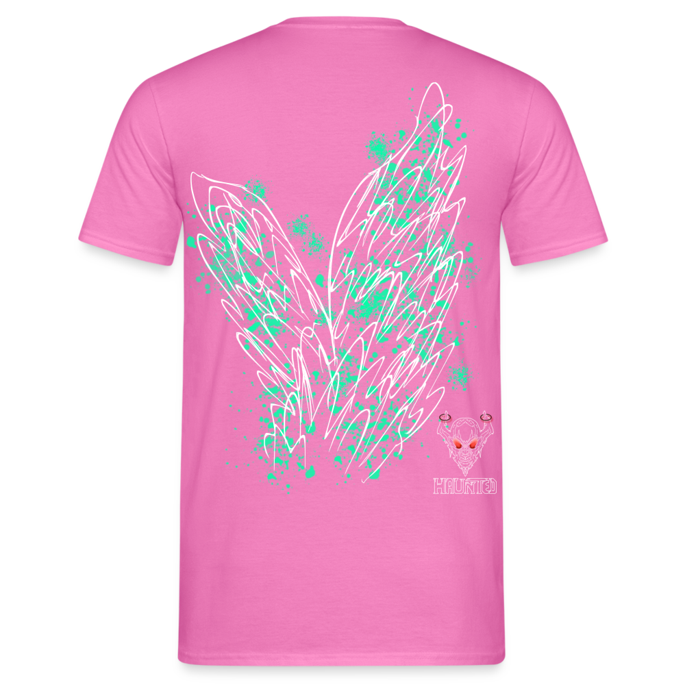 Men T-Shirt Turquoise Wings - Pink