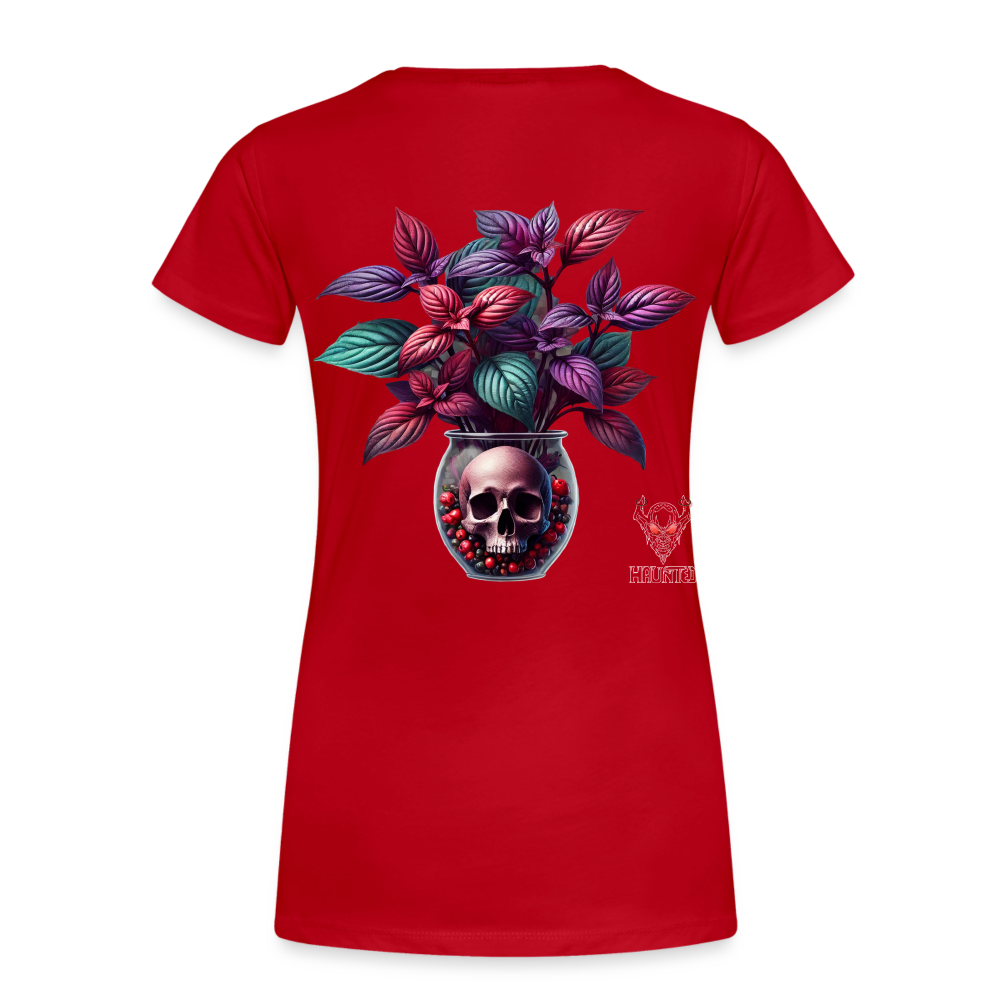 Woman T-Shirt Skull Bloom Vase - Rot