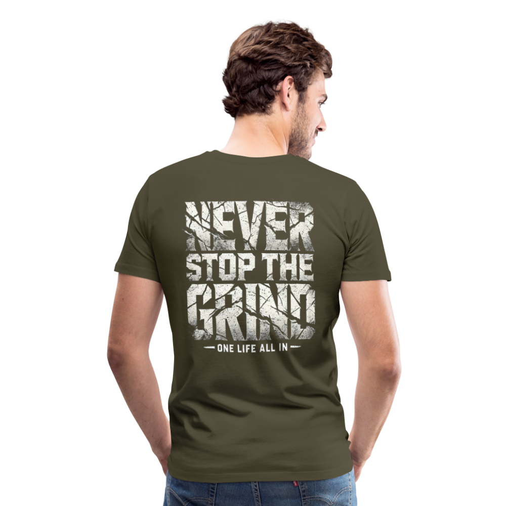 Men T-Shirt Never Stop The Grind - Khaki