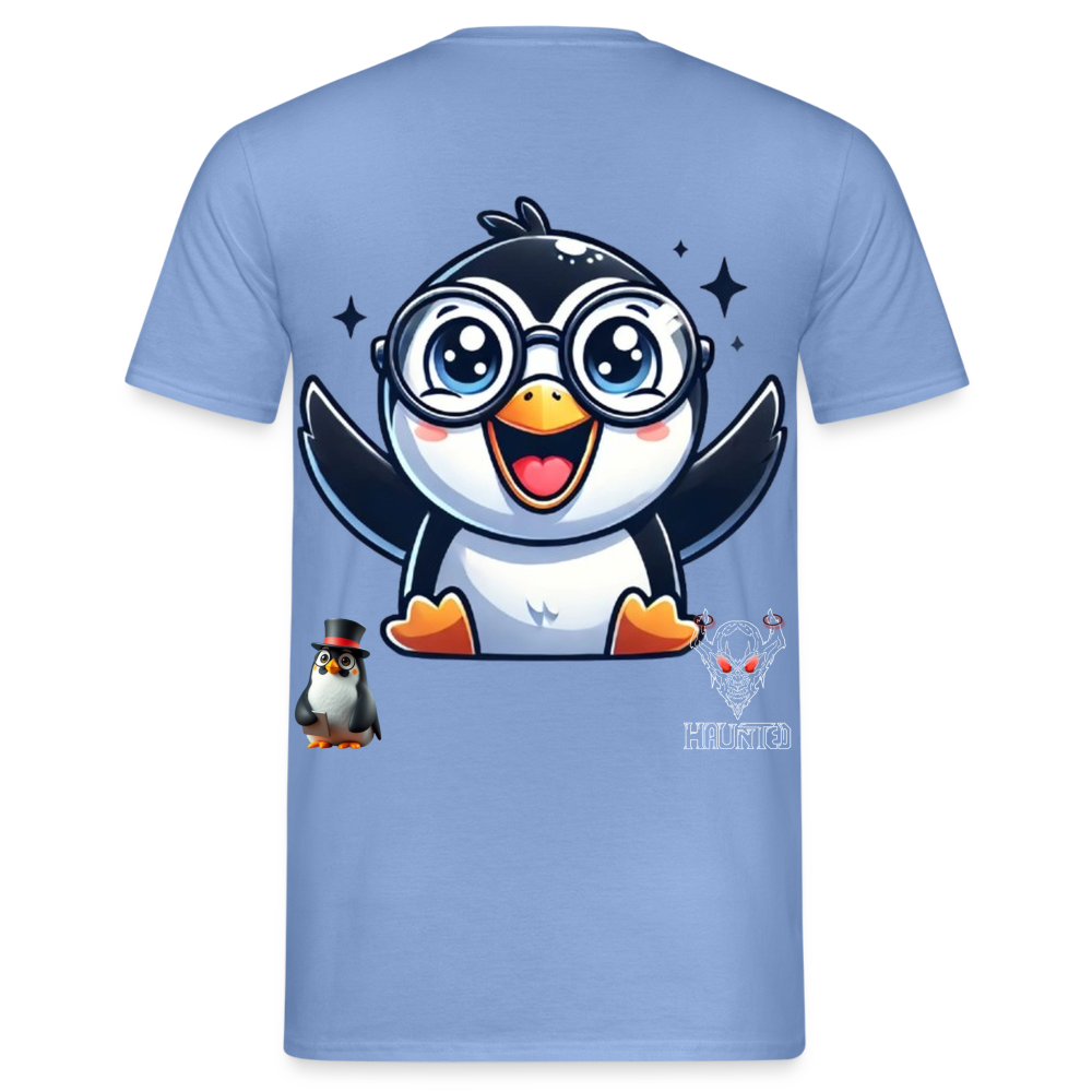 Men T-Shirt KasPenguin Happy - carolina blue