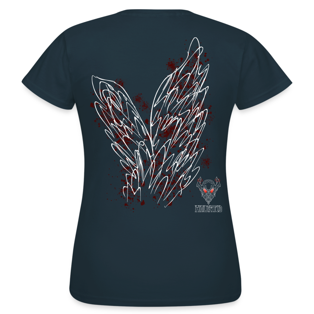 Women T-Shirt Dark Red Wings - Navy