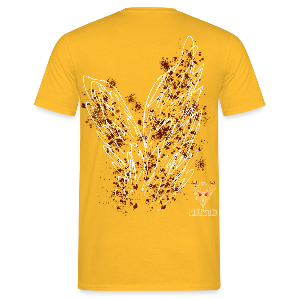 Men T-Shirt Dark Red Wings - Gelb