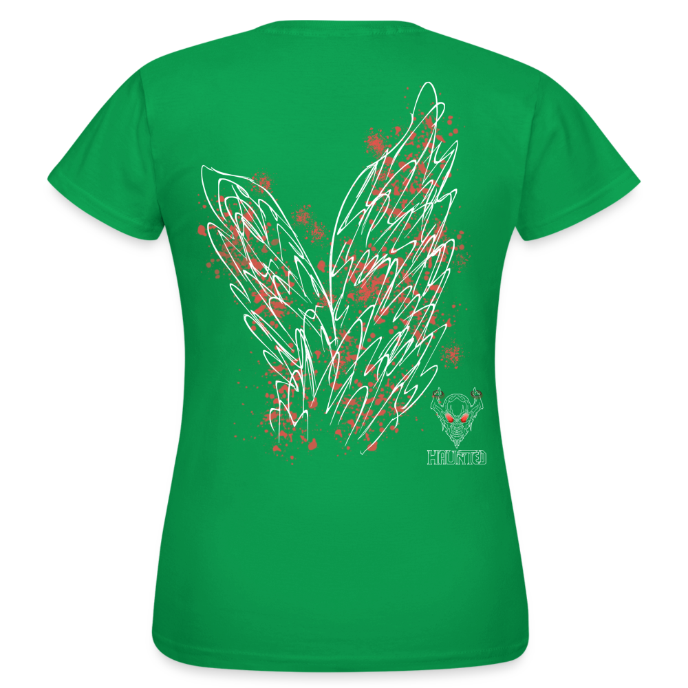 Women T-Shirt Light Red Wings - Kelly Green