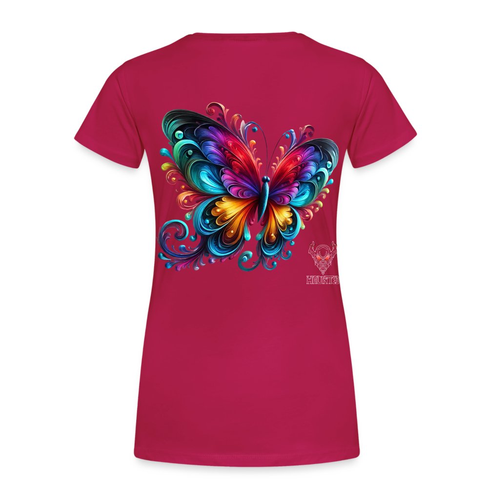 Woman T-Shirt Radiant Butterfly Art - dunkles Pink