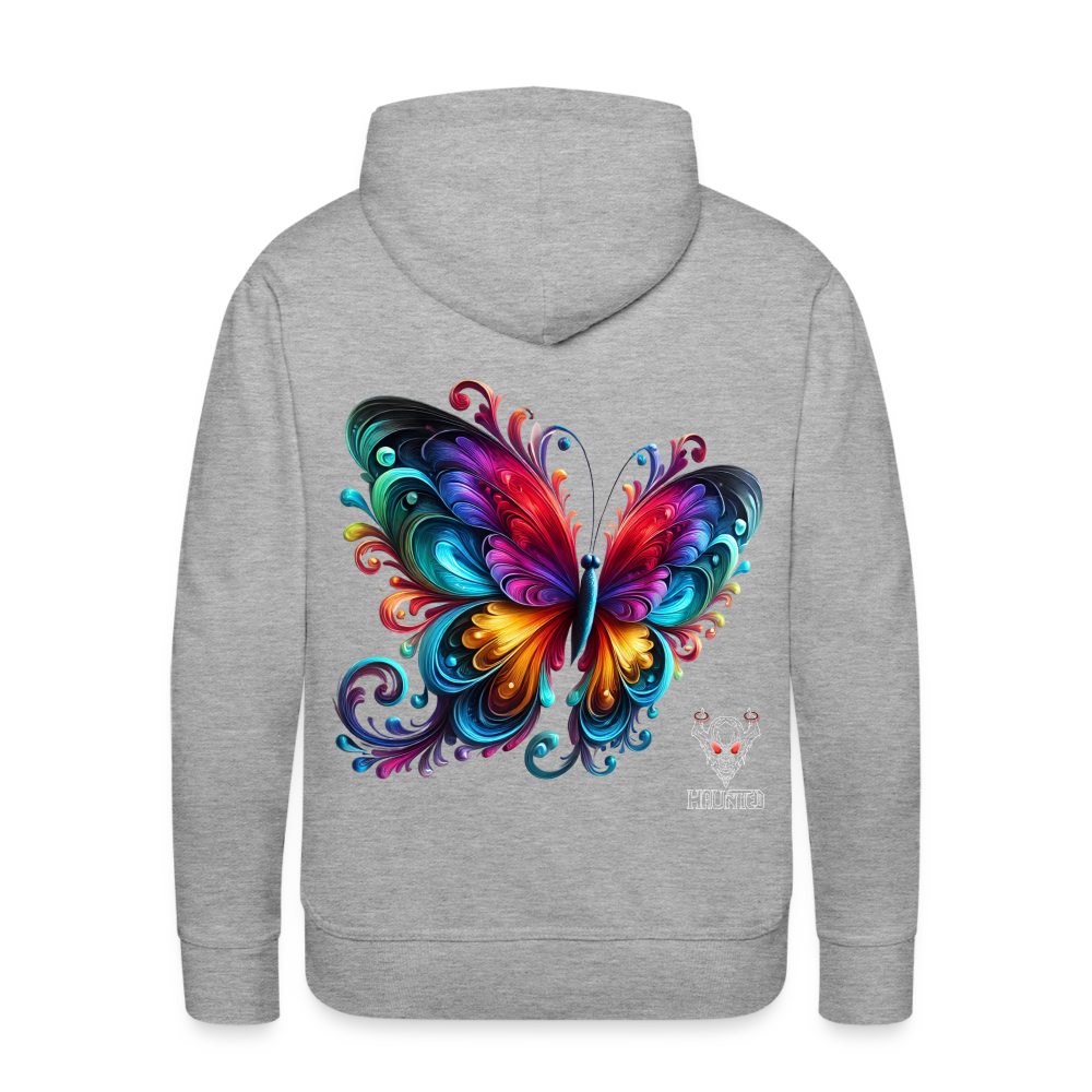 Men Hoodie Radiant Butterfly Art - Grau meliert