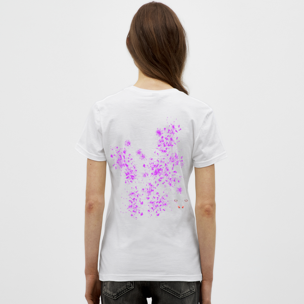 Women T-Shirt Pink Wings - Weiß