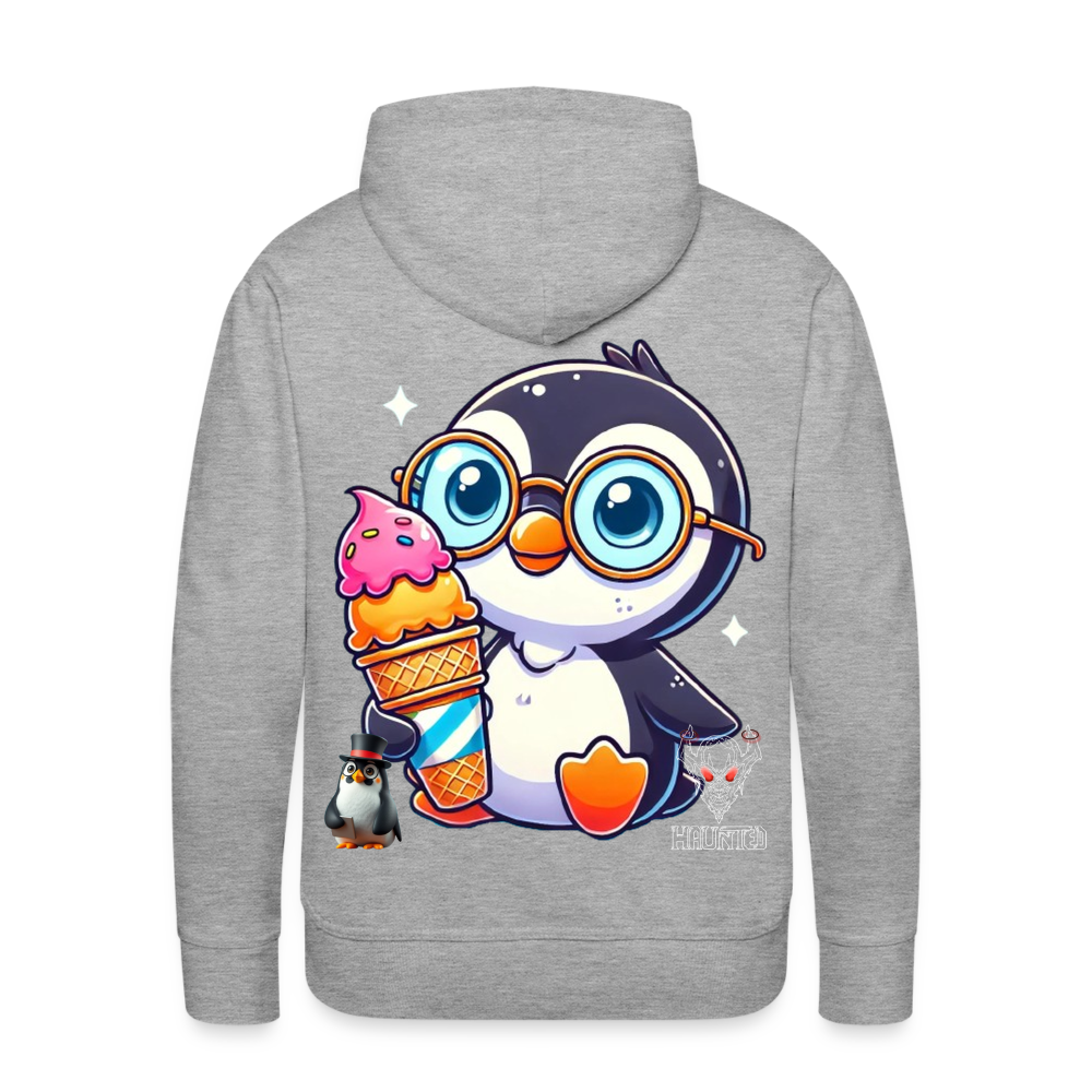Men Hoodie KasPenguin with Ice - Grau meliert