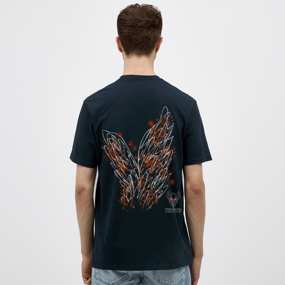 Men T-Shirt Orange Wings - Navy