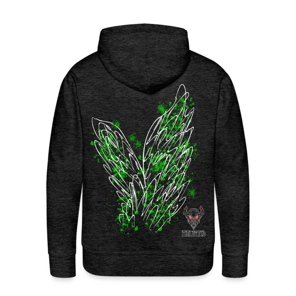 Men Hoodie Green Wings - Anthrazit