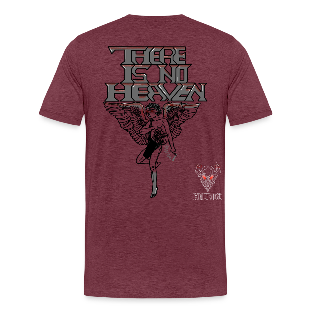 Men T-Shirt There Is No Heaven bloody - Bordeauxrot meliert