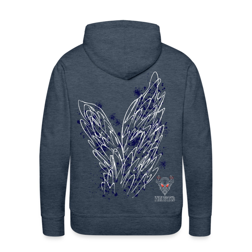 Men Hoodie Dark Blue Wings - Jeansblau