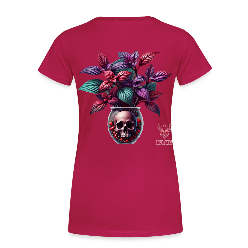 Woman T-Shirt Skull Bloom Vase - dunkles Pink