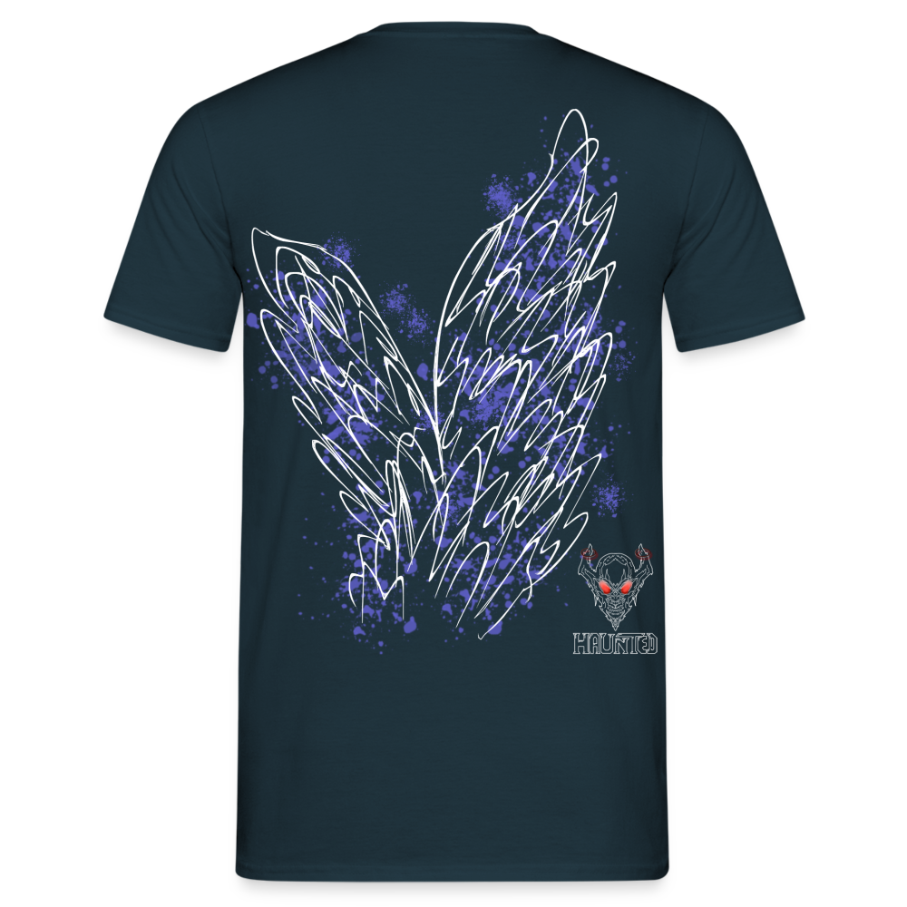 Men T-Shirt Light Blue Wings - Navy
