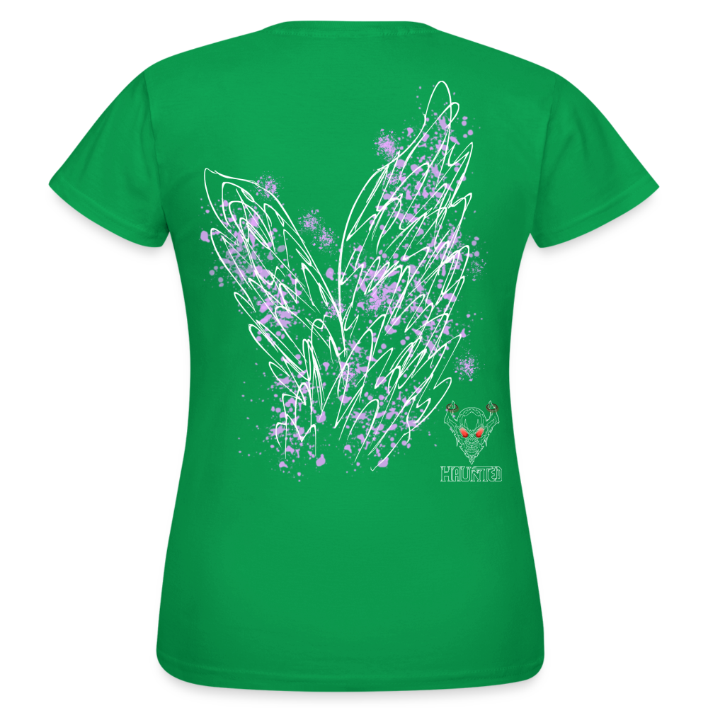 Women T-Shirt Light Purple Wings - Kelly Green