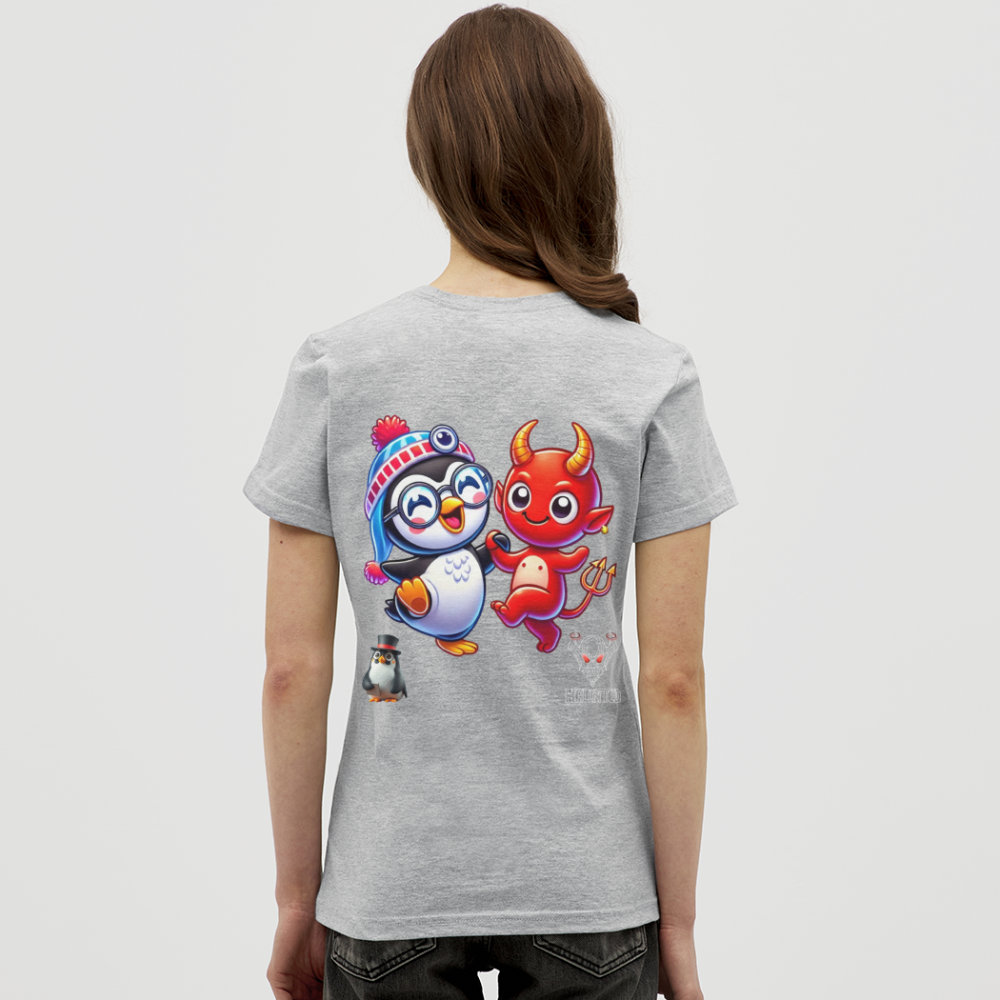 Women T-Shirt Dancing with Devil - Grau meliert