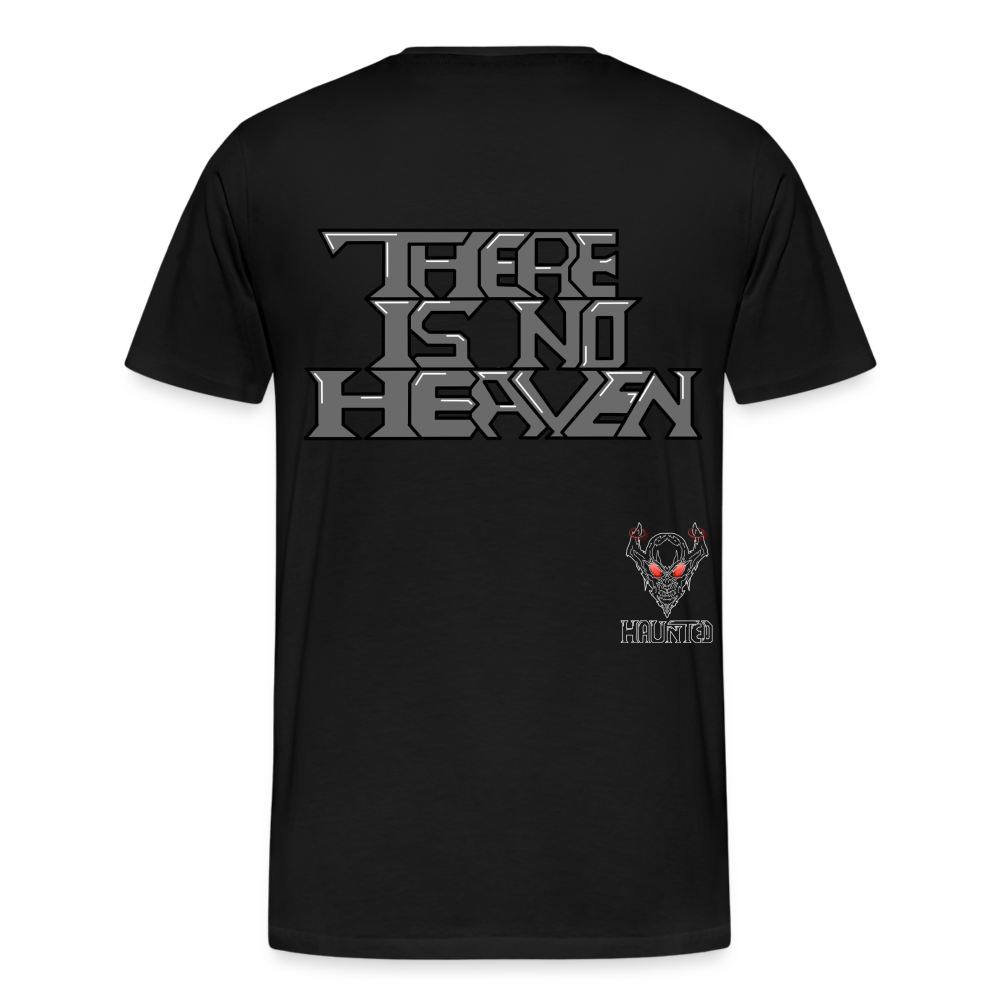 Men T-Shirt There Is No Heaven Text - Schwarz